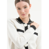 KNITTED CARDIGAN CREAMBLACK