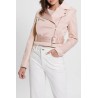 LUNA BELTED CROPPED BIKER