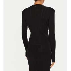 KNITTED ROUNDNECK CARDIGAN BLACK