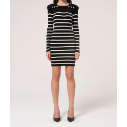 KNITTED STRIPED MINI DRESS...