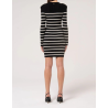 KNITTED STRIPED MINI DRESS BLACKWHI