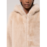 HOODIE SHORT FAKE FUR SAND