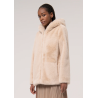 HOODIE SHORT FAKE FUR SAND