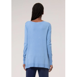 KNITTED LONG FLARE SWEATER SKY