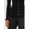 KNITTED V-NECKLINE CARDIGAN BLACK