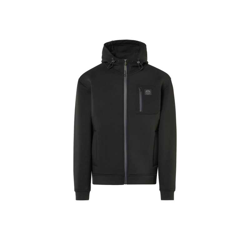 HOODED FULL ZIP SWEATSHIRT W/POCKET BLACK