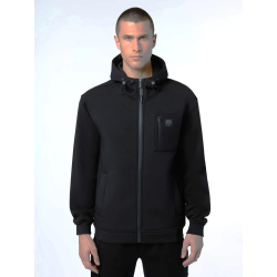 HOODED FULL ZIP SWEATSHIRT W/POCKET BLACK